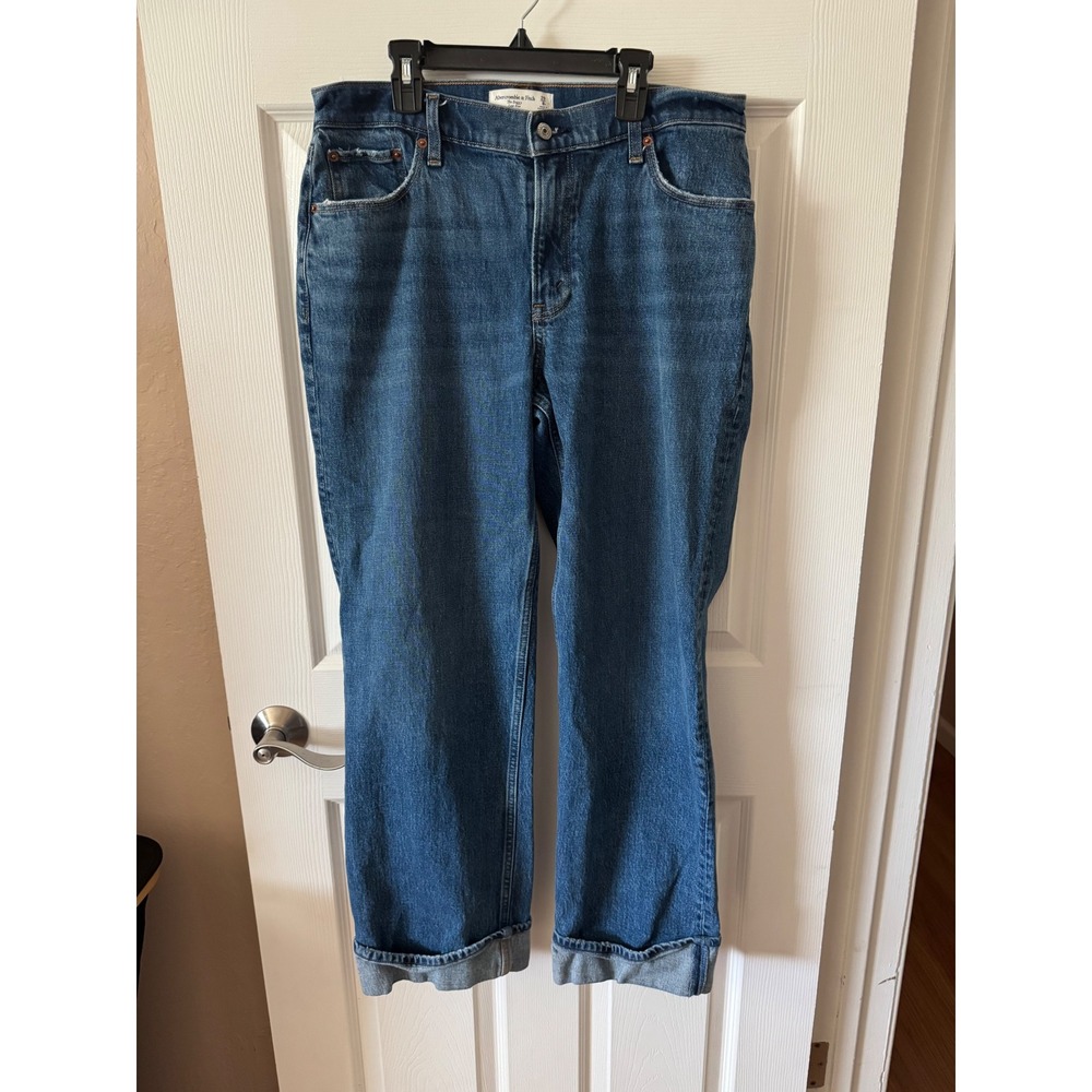 Abercrombie & Fitch The Baggy Low‎ Rise Jeans Womens 29 Regular 8R Medium Wash